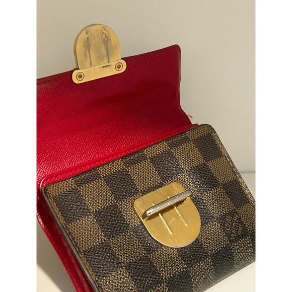 Louis Vuitton Koala Damier Ebene Canvas Trifold Wallet Vintage Designer Paris LV - Picture 8 of 16